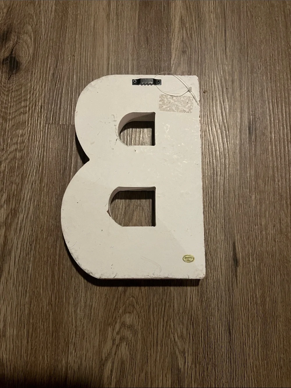 Neutral Whitewashed Wood Letter B Wall Decor